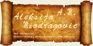 Aleksija Miodragović vizit kartica